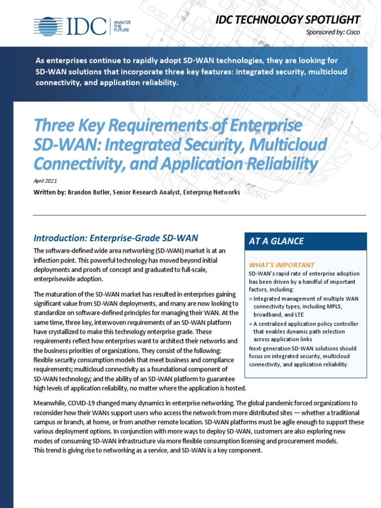 Three Key Requirements of Enterprise SD-WAN: Integrated Security ...