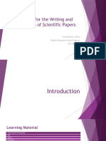 Strategies For The Writing and Publication of Scientific