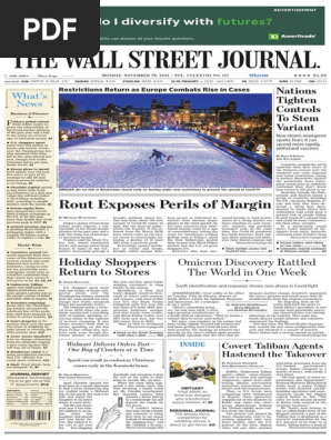 The Wall Street Journal - 29.11.2021 | PDF | Inflation | Euro