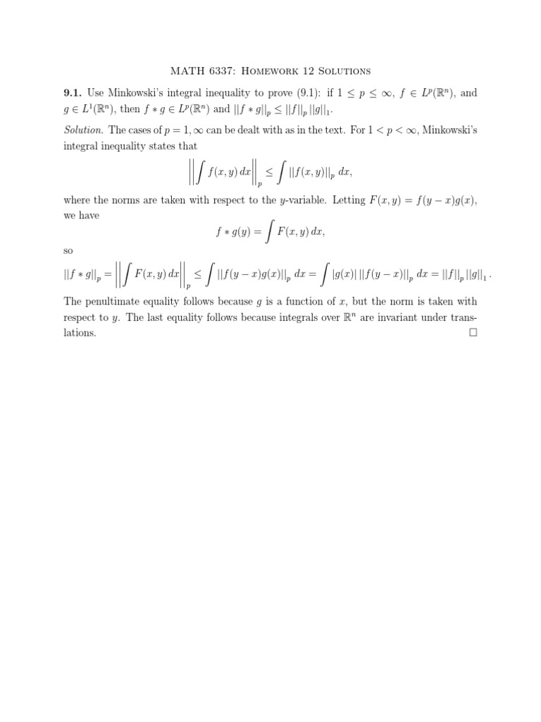 Minkowski Inequality 126 PDF Functions And Mappings Mathematical Concepts