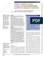 Knowledge of Diabetes and Its Determinants: A Cross-Sectional Study Among Adults in A Japanese Community