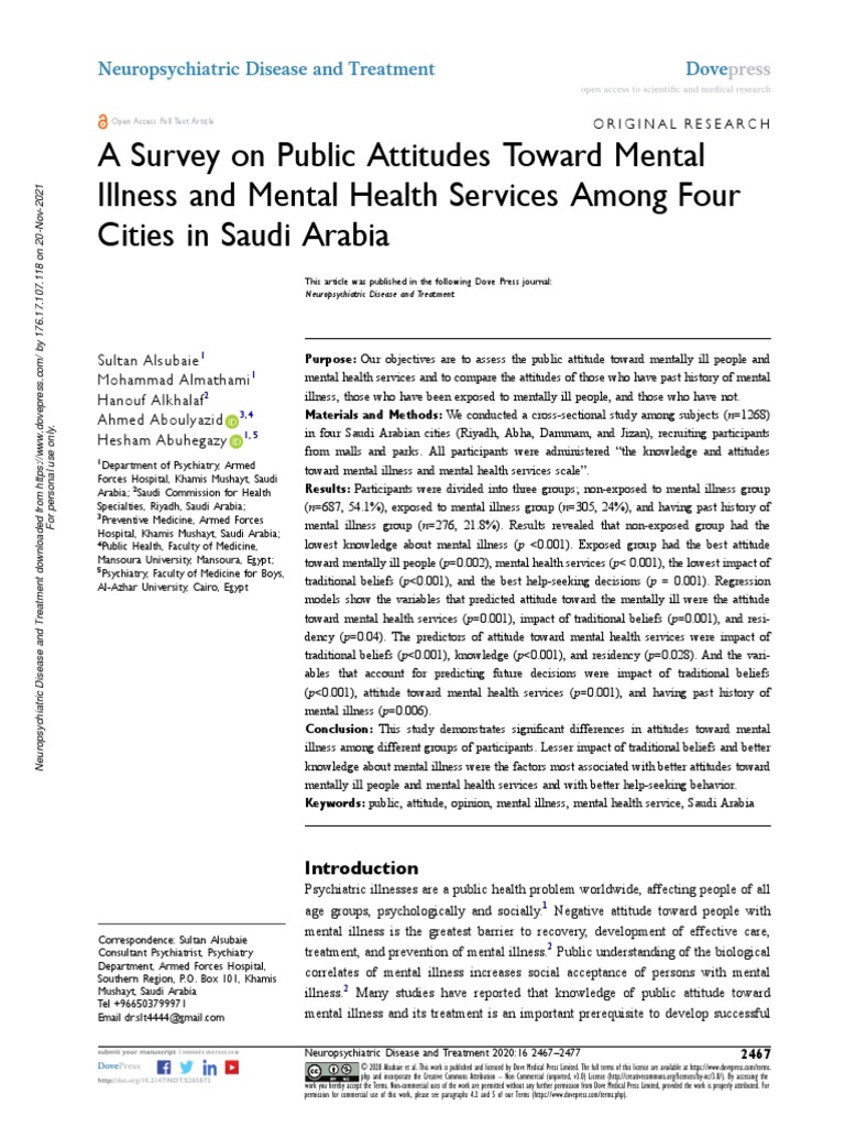 NDT 265872 A Survey On Public Attitudes Toward Mental Illness and Menta ...