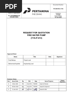 YYA-M-RFQ-1116 RFQ for Fire Water Pump Rev.0