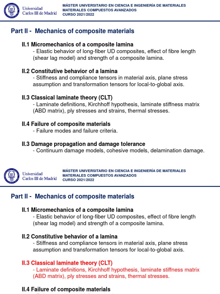 II.3 Classical Laminate Theory PDF Composite Material Stress