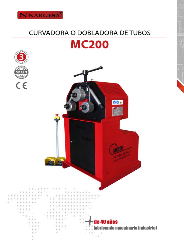 CURVADORA DE TUBOS Y PERFILES MC650 NARGESA DE GRAN CAPACIDAD