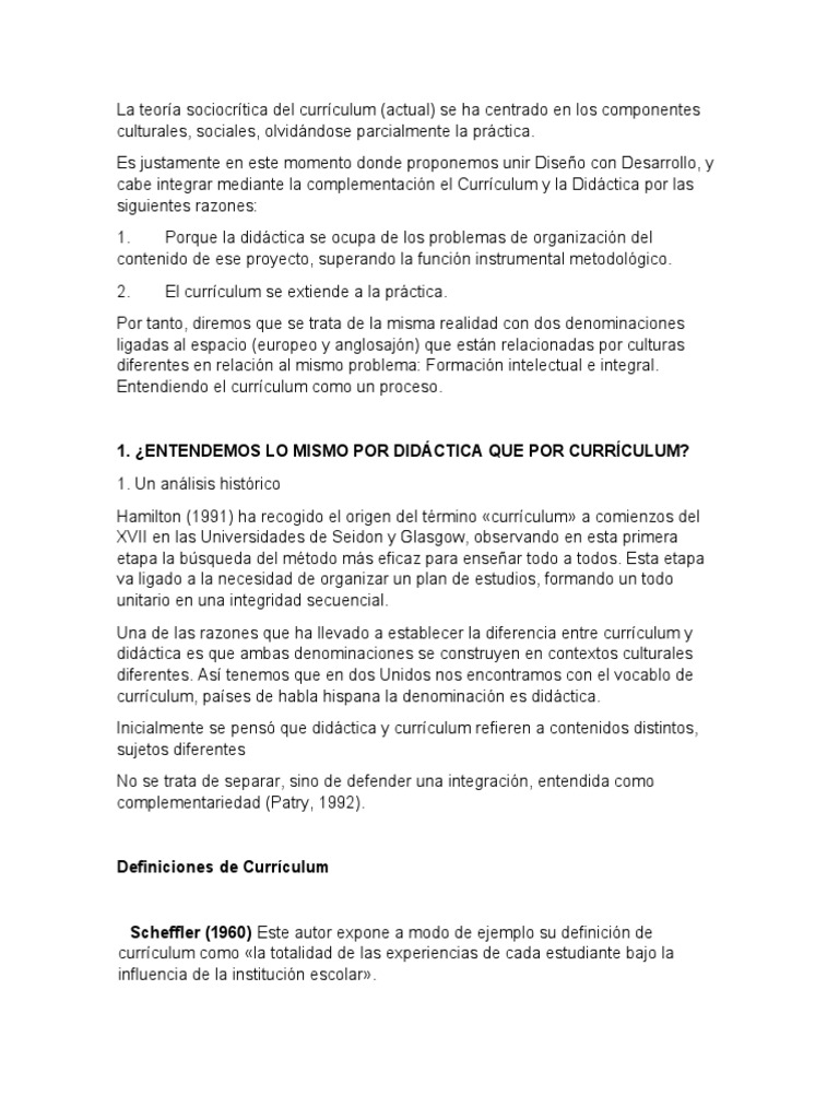 Integración de Currículum y Didáctica | PDF | Plan de estudios | Cognición