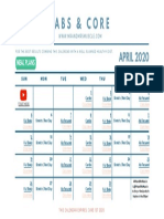 Abs & Core Workout Calendar - April 2020 (Updated)