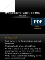 Management of Non-Performing Assets: By, S.S.K.Chaitanya Finance-2 Regd. No:6193