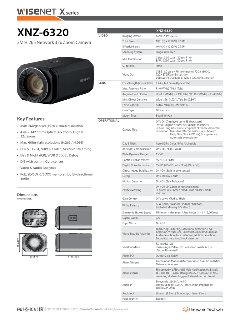 2M H.265 Network 32x Zoom Camera: Key Features | PDF | Ip Address