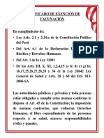 Certificado de exención de vacunación contra SARS COV 2