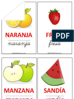 Tarjetas Vocabulario Imprimibles Frutas y Verduras
