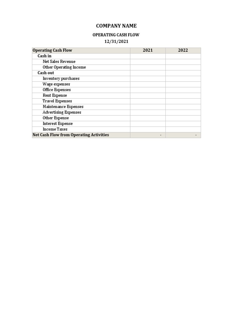 Operating Cash Flow Analysis 2021 | PDF | Expense | Revenue