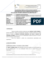 Relatório de auditoria sobre contas anuais do SAMAE de Tangará da Serra