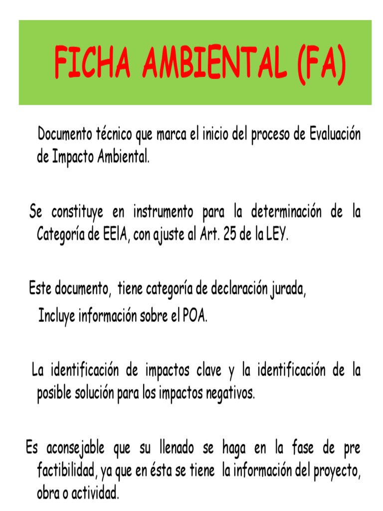 3 La Ficha Ambiental | PDF | Agua | Evaluación de impacto ambiental