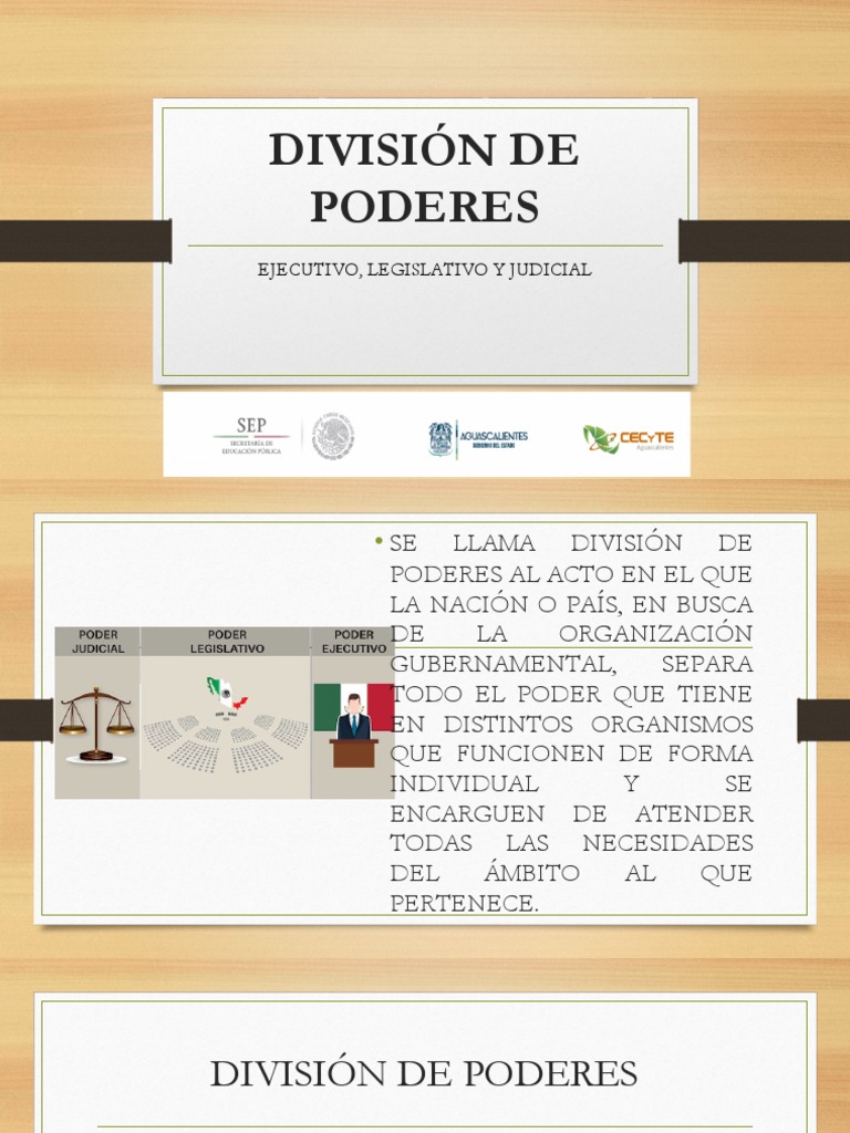 División de Poderes: Ejecutivo, Legislativo Y Judicial | PDF ...