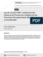 Ley 22431 sobre sistema de protección integral de personas con discapacidad en Argentina