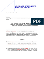 Modelo Derecho de Peticion Ante Empresa Telefonica