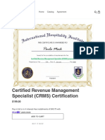 Certified Revenue Management Specialist (CRMS) Certification - International Hospitality Institute