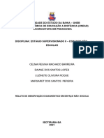 Relatos de Obsevvação e Diagnosticos em Espaços Não-Escolar.