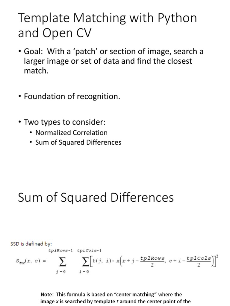 And Open CV: Template Matching With Python | PDF | Algorithms ...