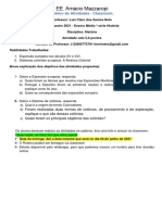 Roteiro de Atividades para o Classroom 2°ano 2º Bimestre de 2021 19-05