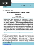 Inflectional Morphology in Mecha Oromo: Full Length Research Paper