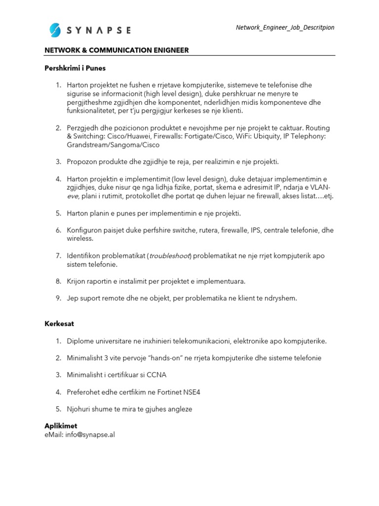 Network & Communication Engineer | PDF