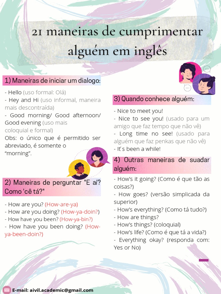 21 Maneiras de Cumprimentar Alguém em Inglês | PDF