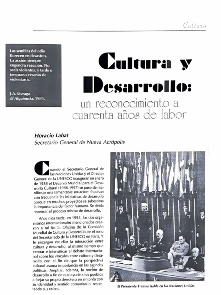 Cultura y desarrollo humano sostenible | PDF | Política