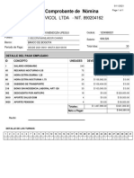 Comprobante de Nómina SEVICOL LTDA