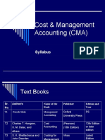 Cost & Management Accounting (CMA) : Syllabus