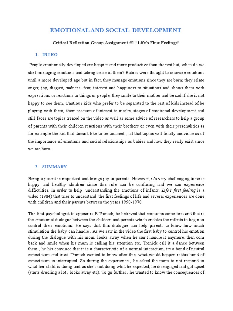 Emotional and Social Development | PDF | Feeling | Emotions