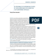 Entornos Personales de Aprendizaje en Red: Relación Y Reflexión Dialéctico-Didáctica A Partir de Plataformas Virtuales