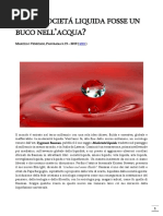 Veneziani Marcello - E se la società liquida fosse un buco nell’acqua-