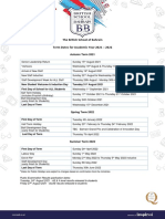 The British School of Bahrain Term Dates For Academic Year 2021 - 2022