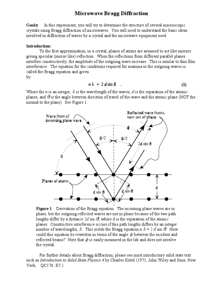 Microwave Bragg Diffraction Experiment | PDF | Diffraction | Waves