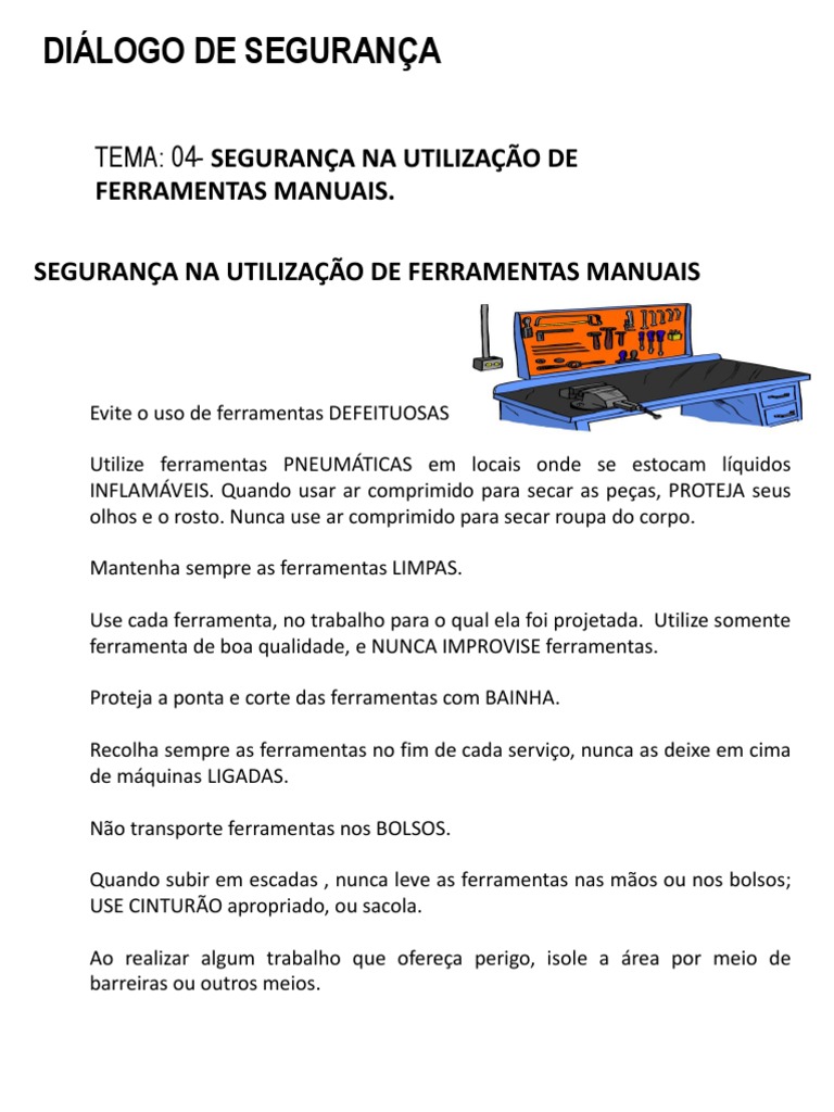 Segurança no Uso de Ferramentas Manuais | PDF | Estilo de vida
