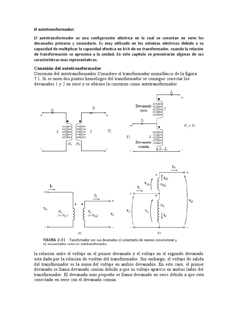 Características del Autotransformador | PDF | Transformador | Inductor