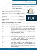 Parts of An Essay Interactive Worksheet
