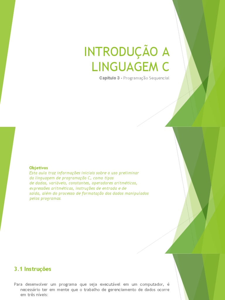 Dados e Variáveis na Linguagem C | PDF | C (linguagem de programação ...