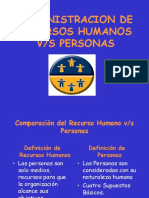 Administracion de Recursos Humanos Vrs. Personas