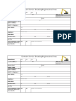 Kobelco Service Training Registration Form: Model
