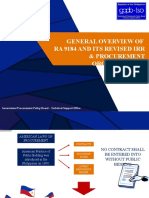 General Overview of Ra 9184 and Its Revised Irr & Procurement Organizations