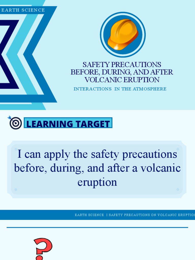 Earth Science Safety Precautions Before, During, and After Volcanic