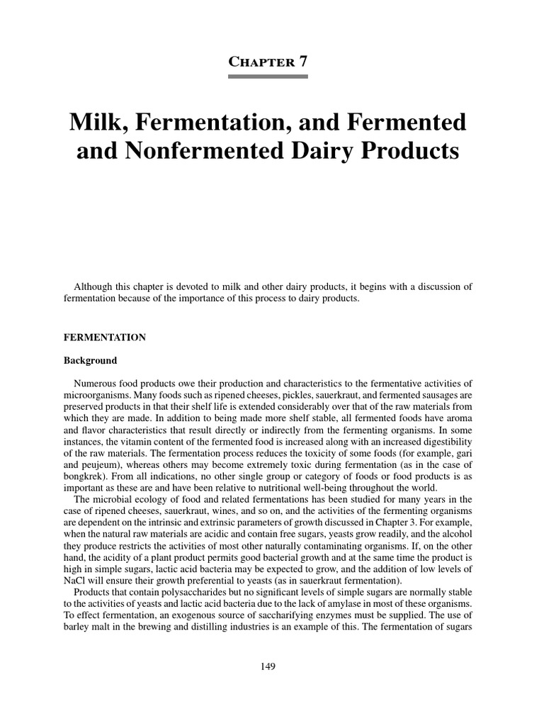 8 Milk and Dairy Products | PDF | Milk | Fermentation