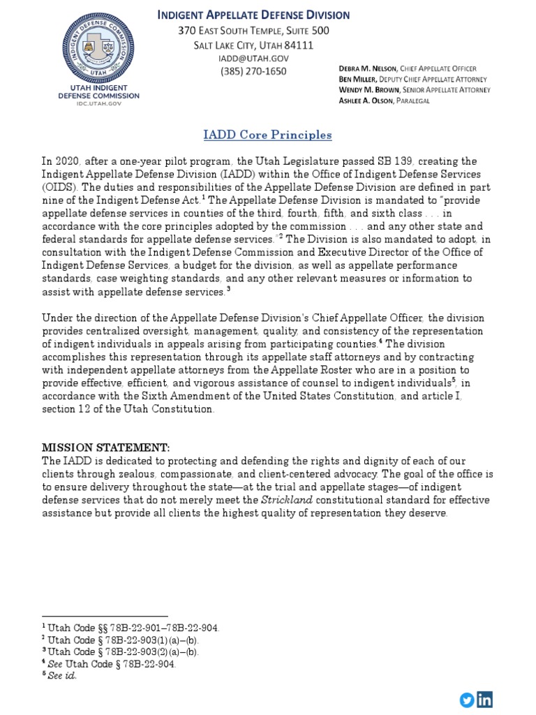 IADD Core Principles PDF Gideon V. Wainwright Lawyer