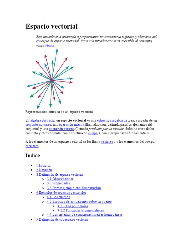 Espacio Vectorial | PDF | Espacio vectorial | Base (álgebra lineal)