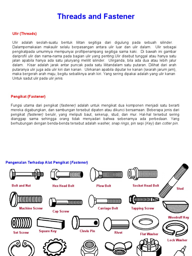 Panduan Pengikat dan Ulir | PDF
