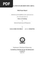 Download Simulation of Job Shop using Arena - Mini Project Report by Kailas Sree Chandran SN54342479 doc pdf
