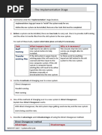 The Implementation Stage: Questions